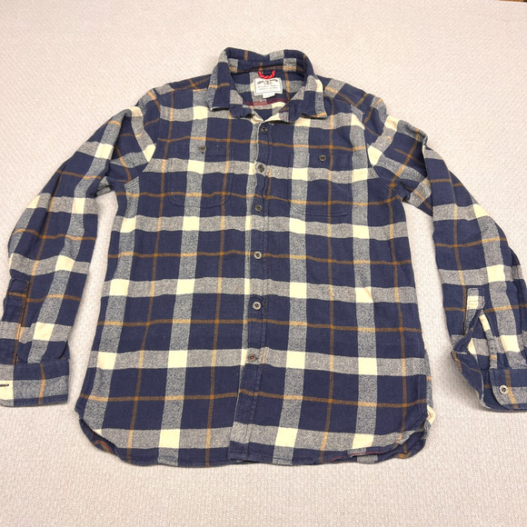 Iron & Resin Flannel Shirt Mens XL Blue Plaid Button Down Classic Outdoor Casual - Picture 1 of 8